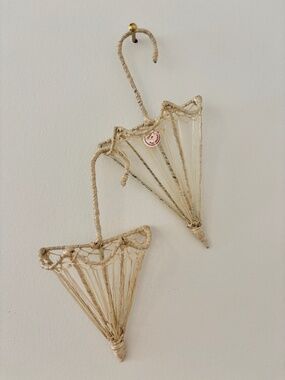 Vintage boho wicker umbrellas wall pockets boho wall decor art flower vases